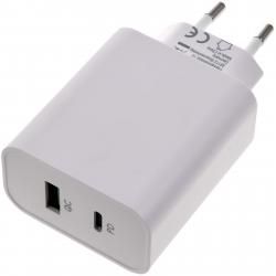 2-Port USB rychlonabíjačka USB PD/QC Adapter 45 W biela originál